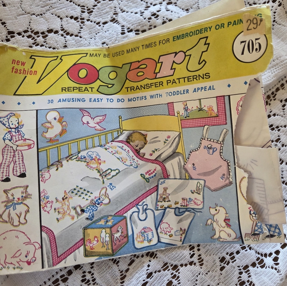 Yellow Vintage Transfer Patterns - 705